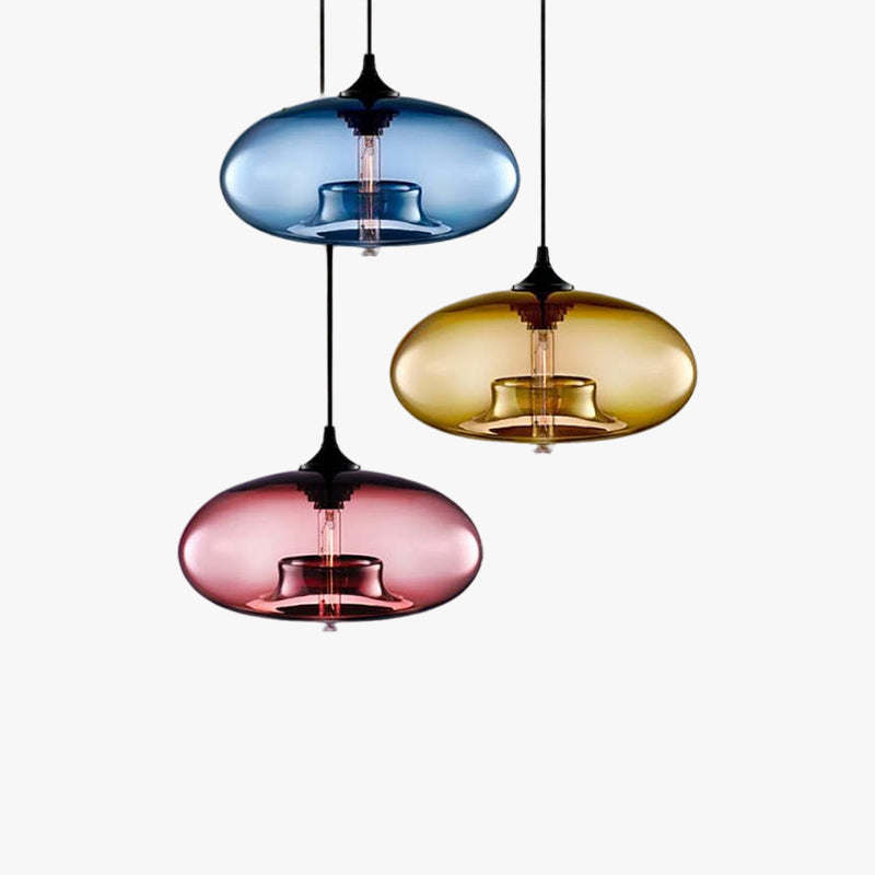 Valentina Modern Bread Shaped Glass Pendant Light 6 Color Living Room