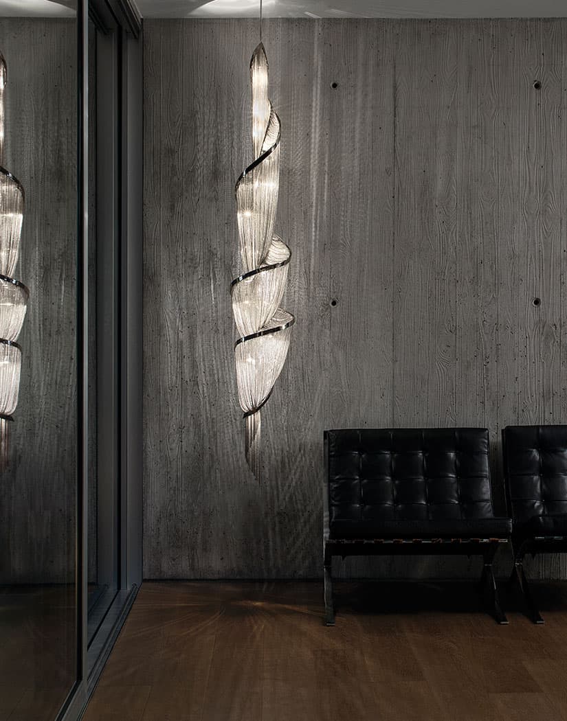 Renoian Spiral Chain Chandelier
