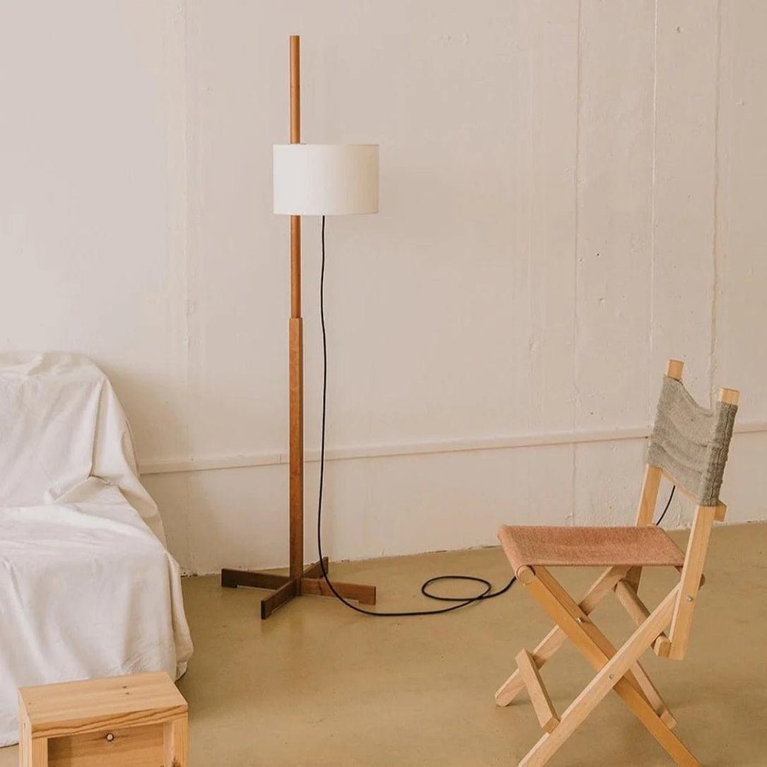 Jex Wood Fabric Floor Lamp