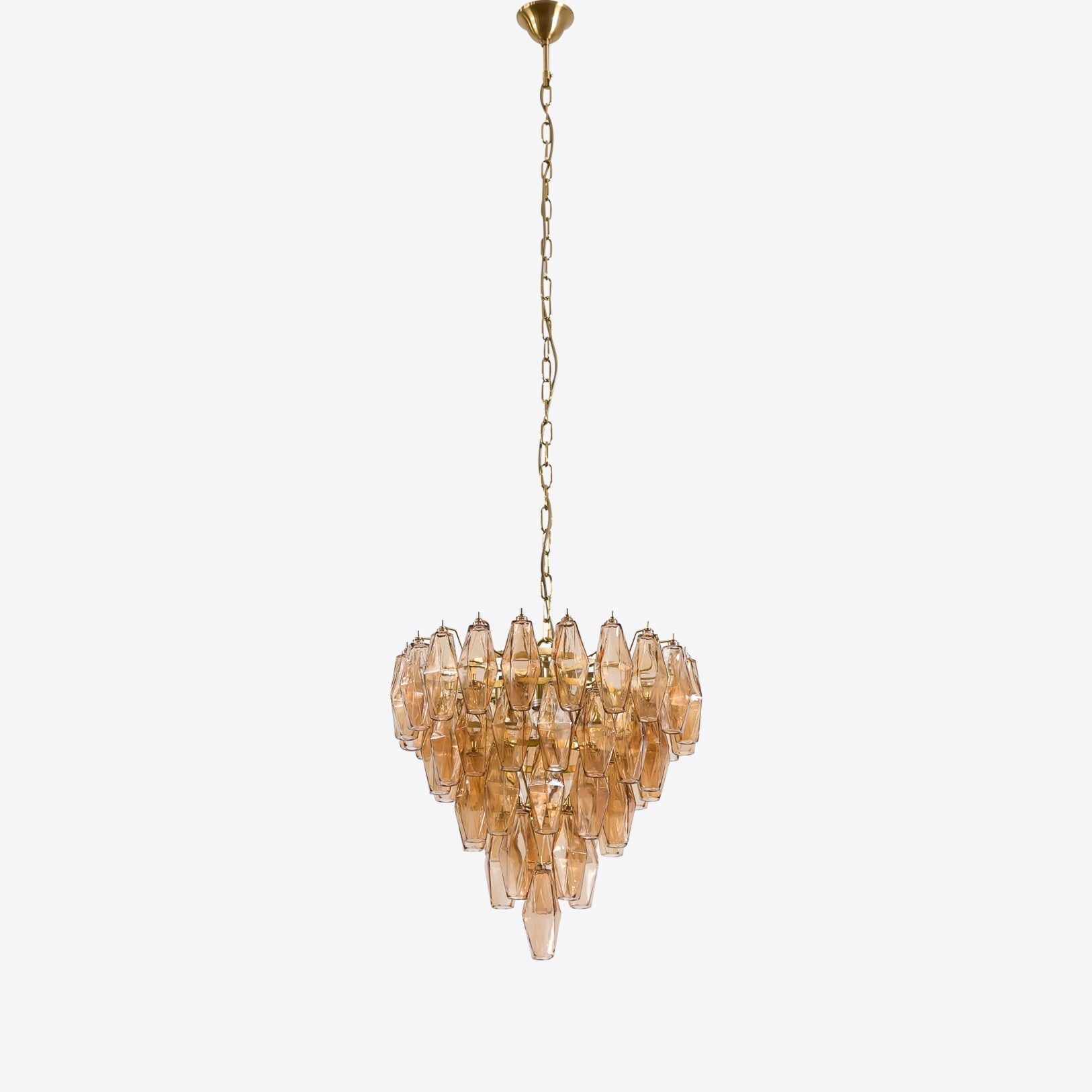 Eirenora Chandelier Pink Faceted Glass Layered Vintage