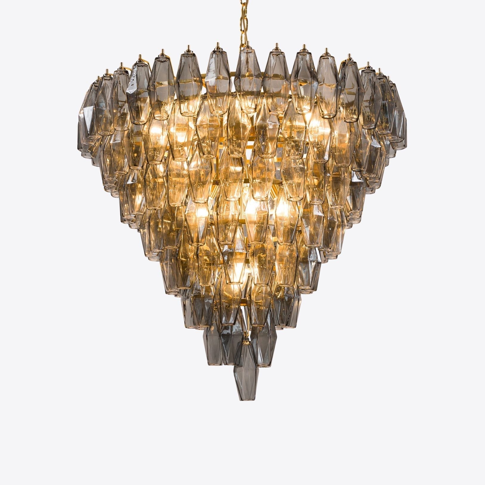 Eirenora Chandelier Pink Faceted Glass Layered Vintage