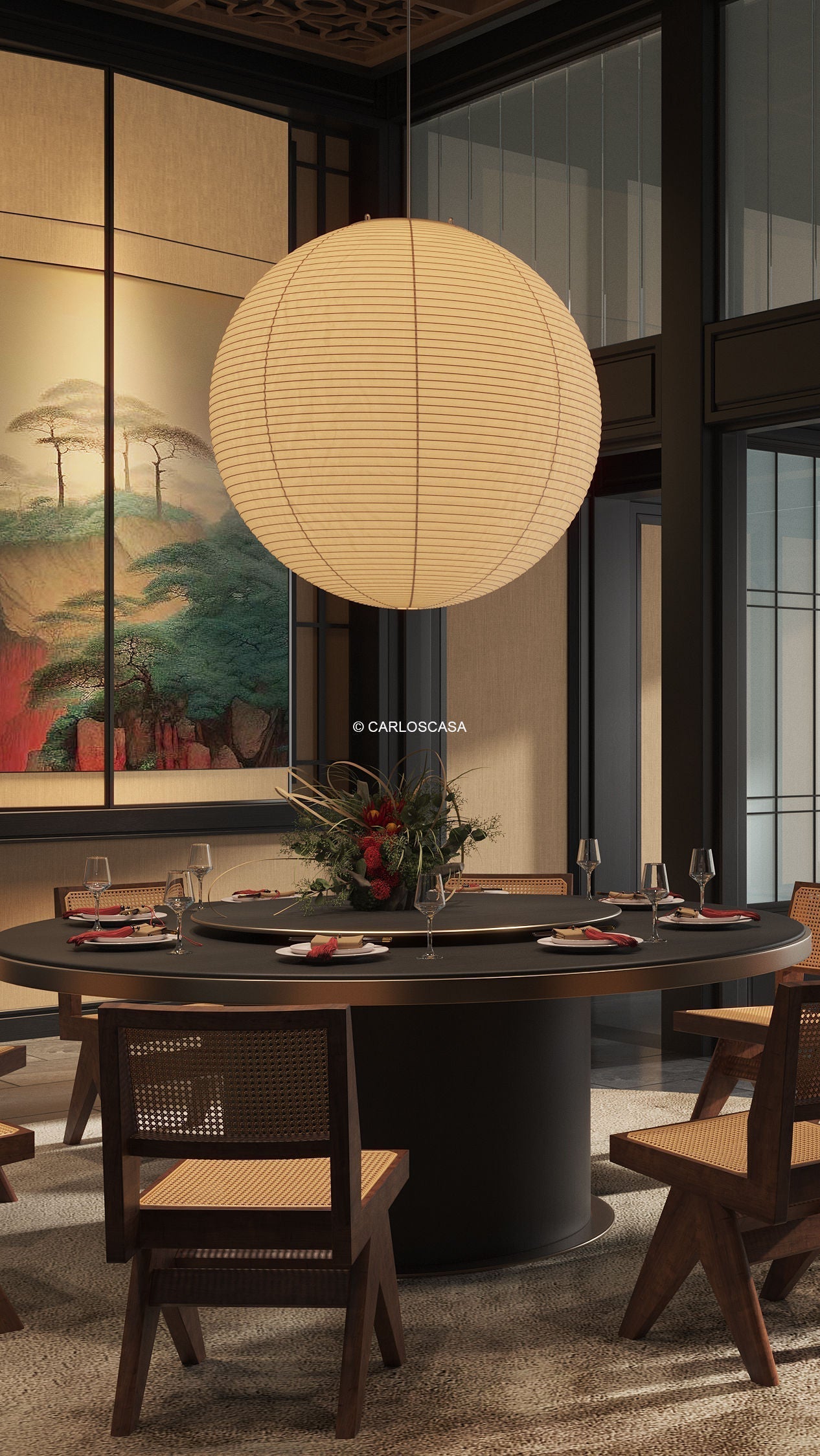 Lunerelle Pendant Lamp Paper for Living Room
