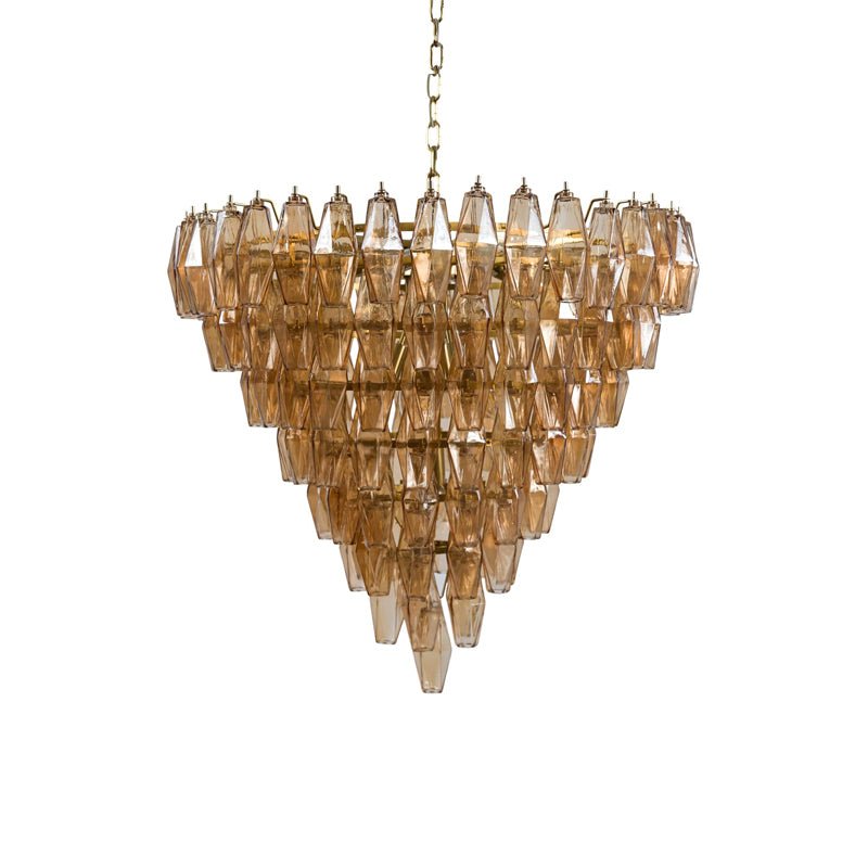 Eirenora Chandelier Pink Faceted Glass Layered Vintage