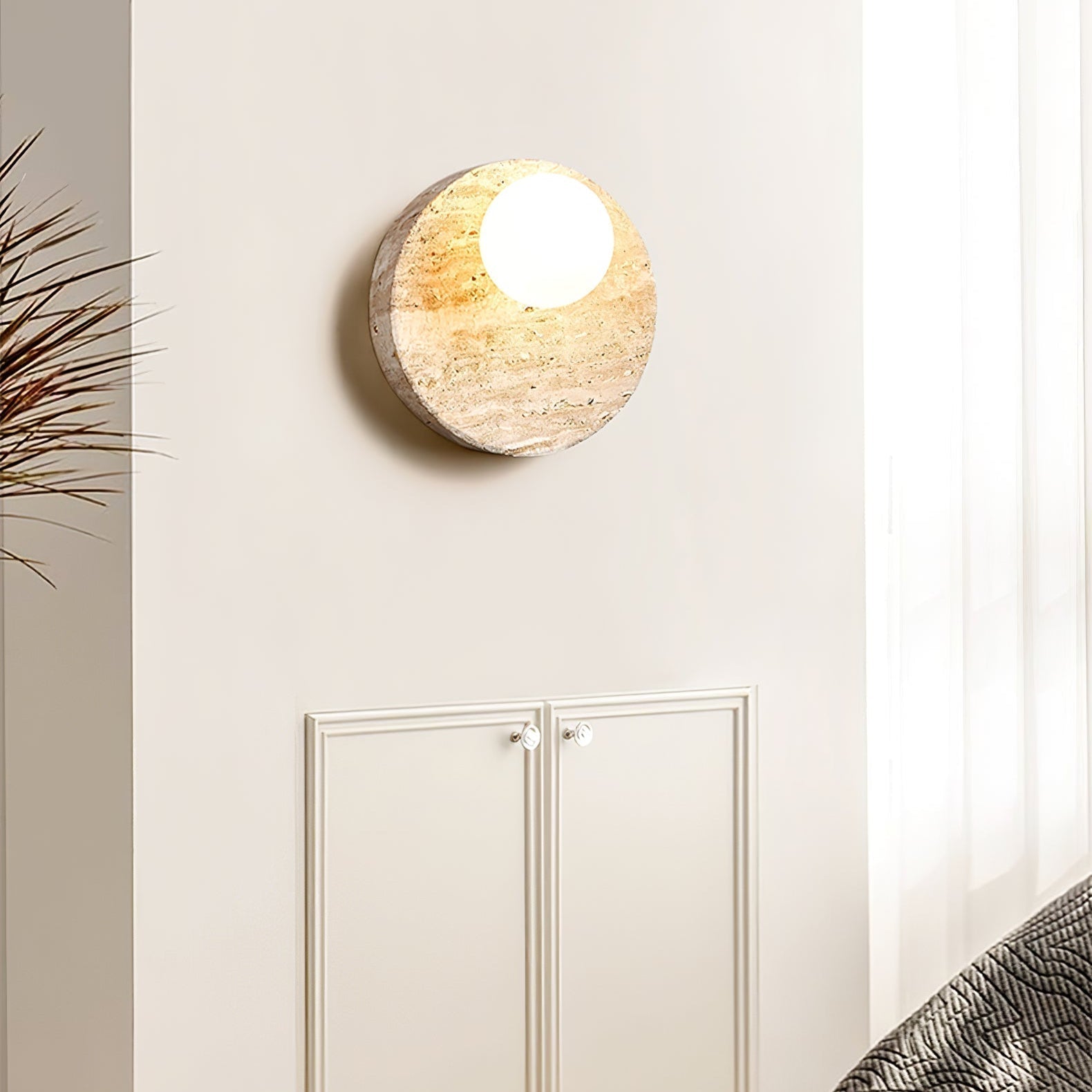 Kivros Travertine Sconce