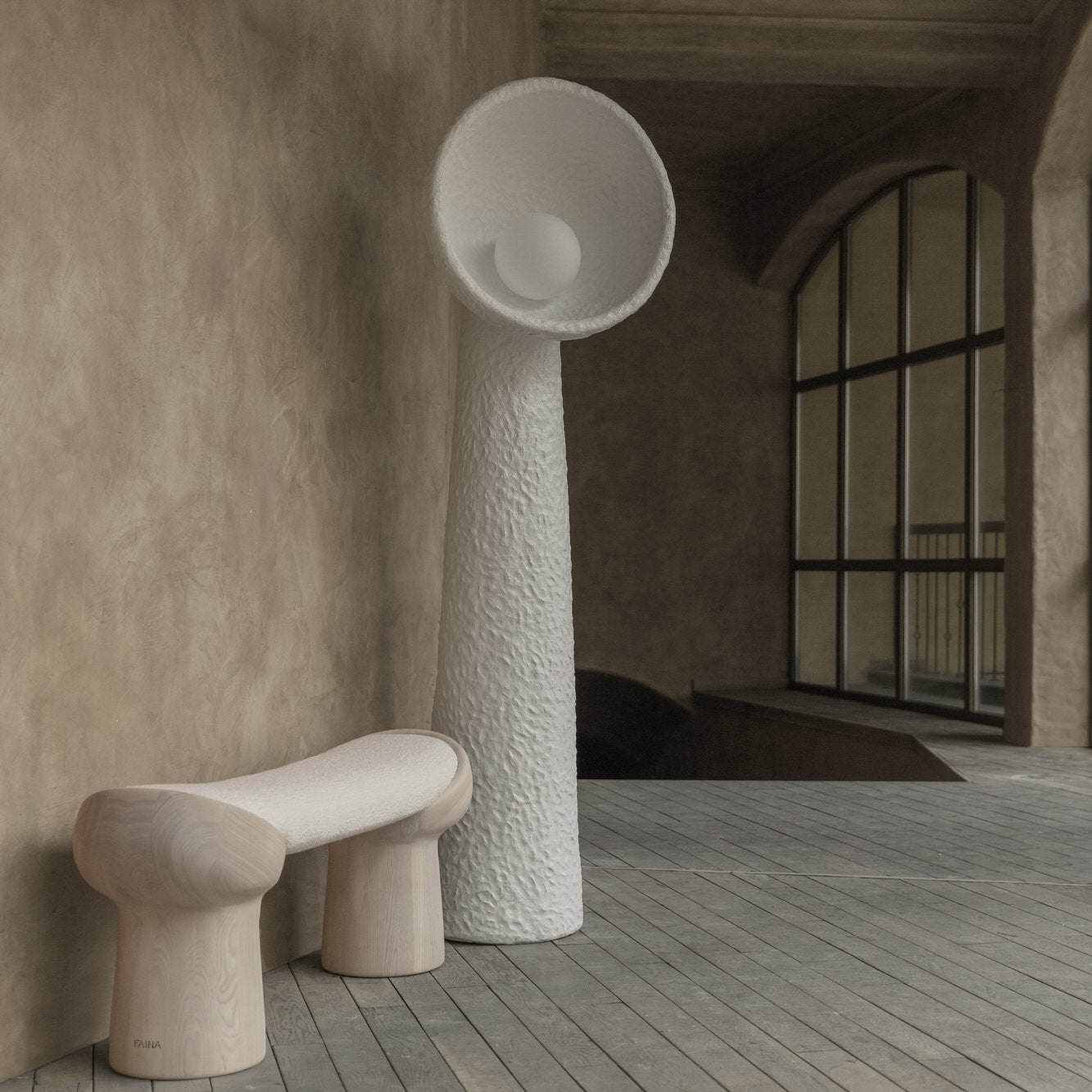 Ernionis Textured Ceramic Floor Lamp