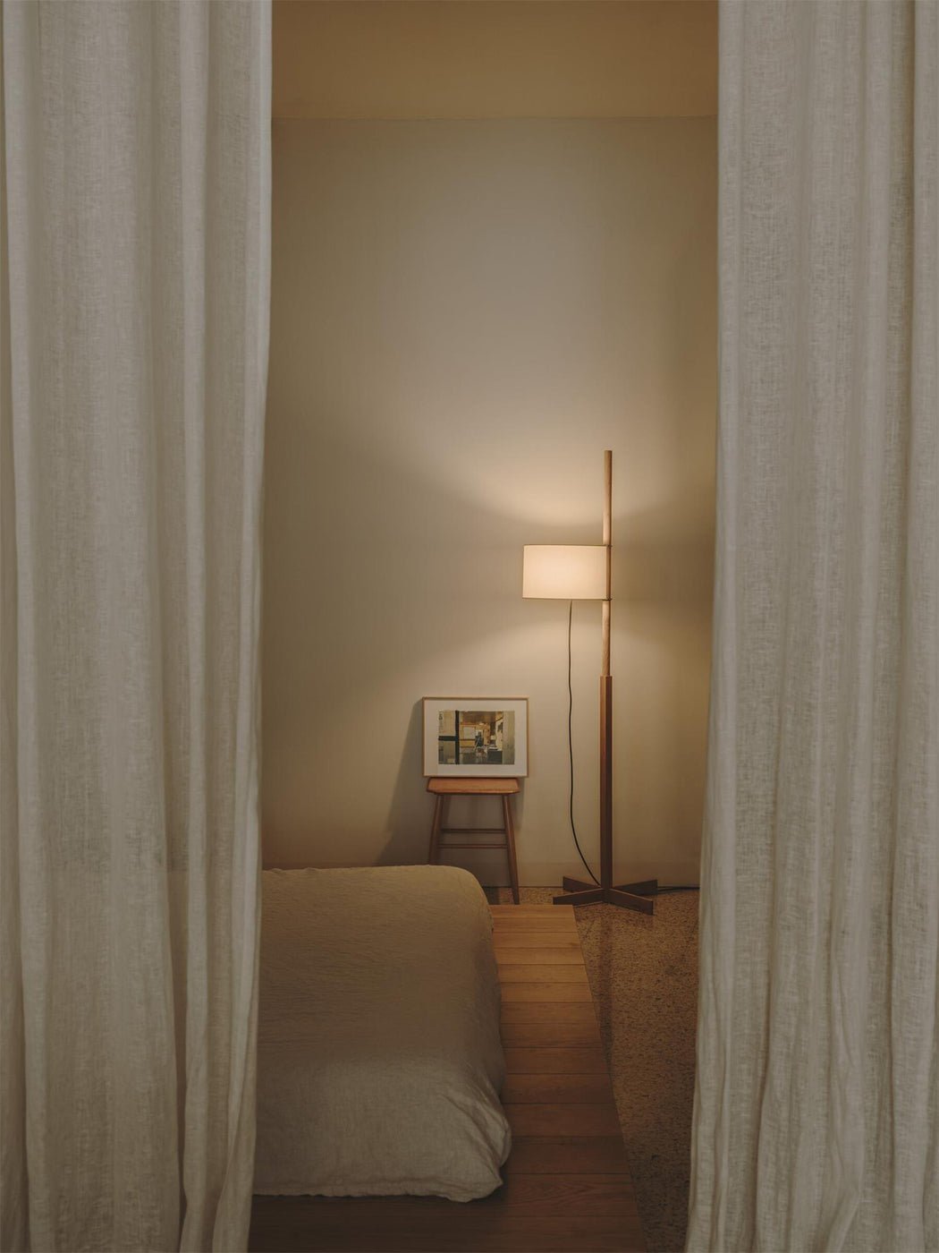 Jex Wood Fabric Floor Lamp