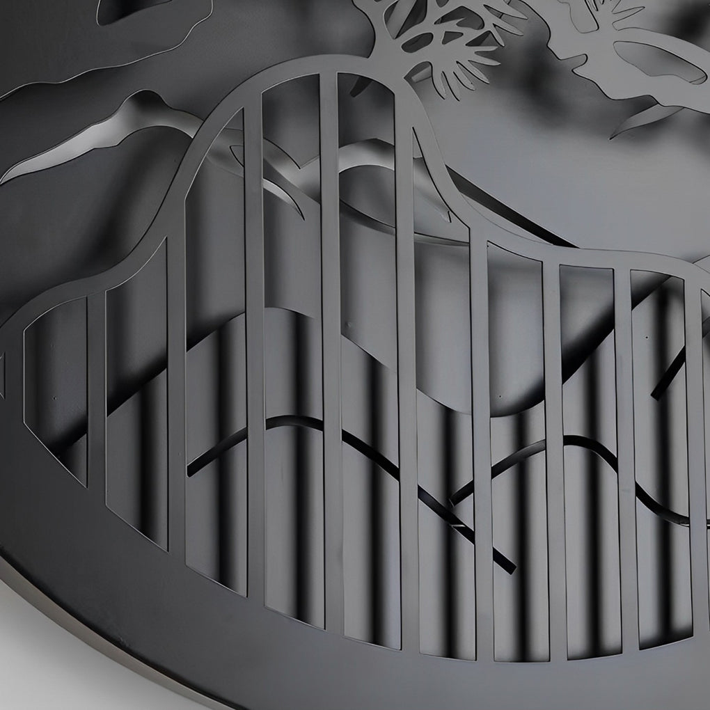 Mytle Round Mountain Scenery Iron Outdoor Wall Sconce