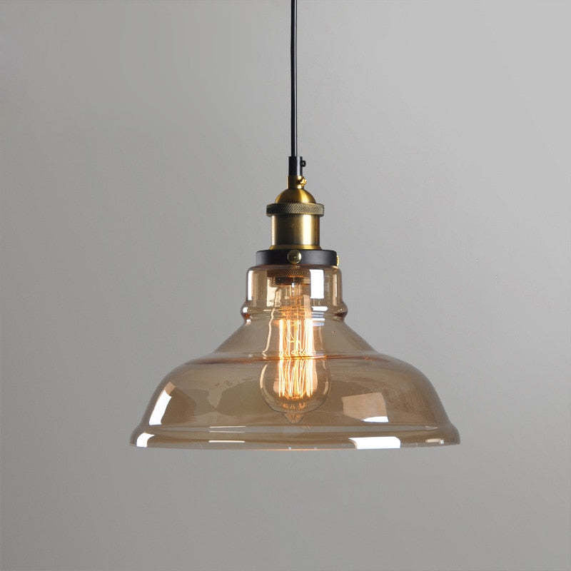 Arisha Industrial /Glass Pendant Light Dining Room