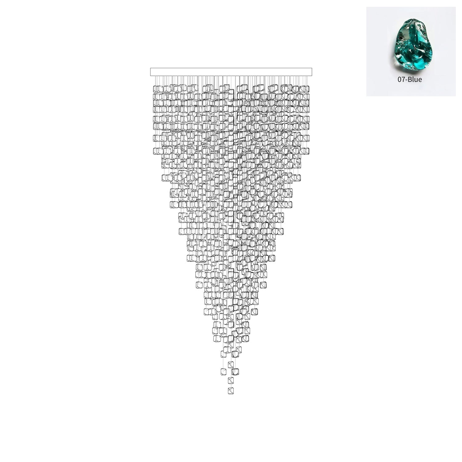 Belora Postmodern Luxury Stone Crystal Chandelier