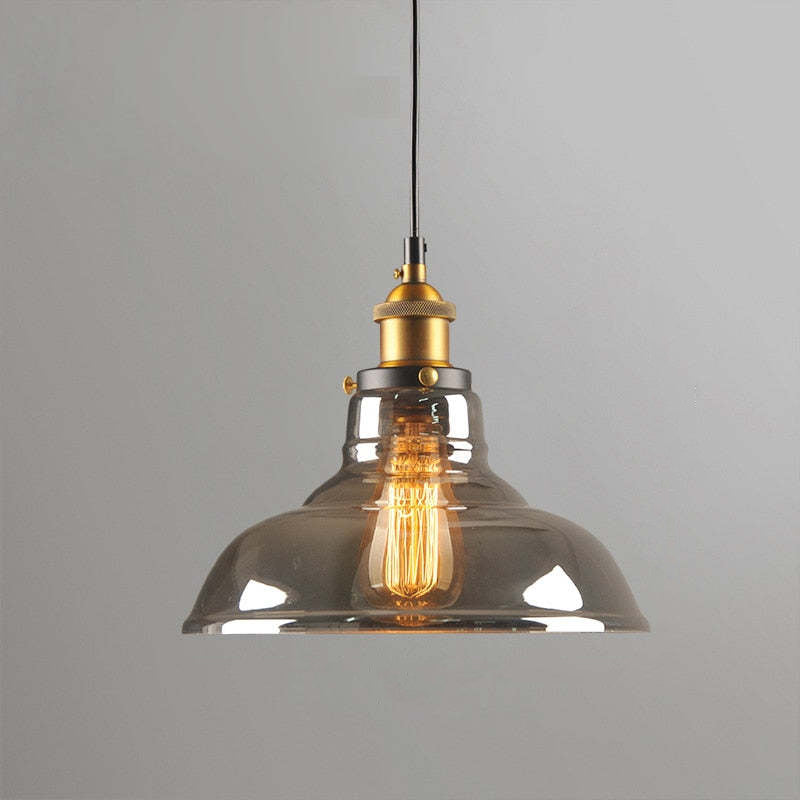 Arisha Industrial /Glass Pendant Light Dining Room