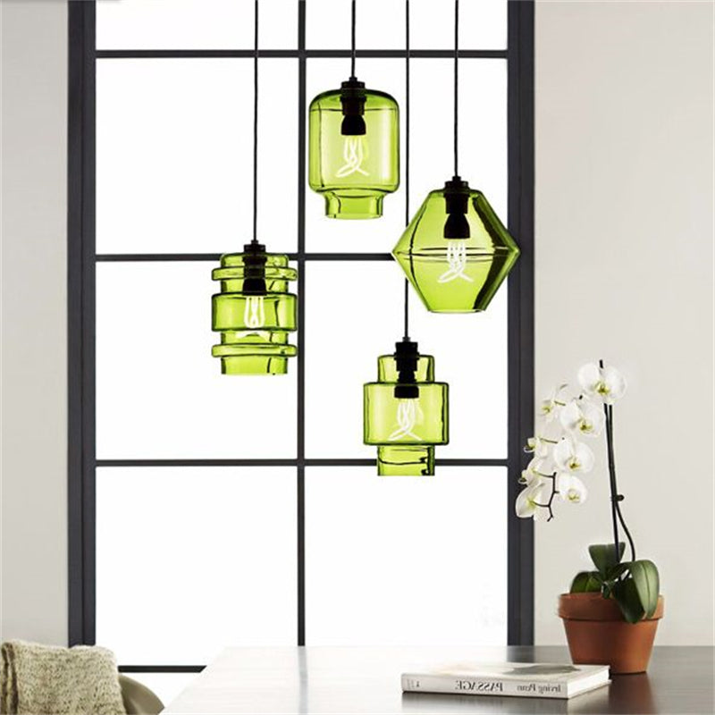 Arisha Modern Art Deco LED Cylindrical /Glass Pendant Light