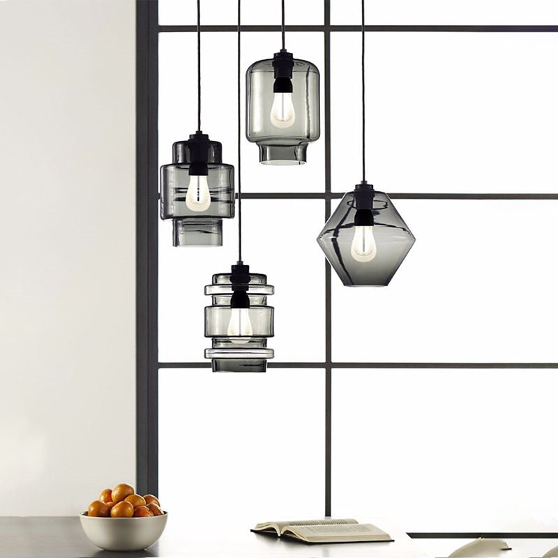 Arisha Modern Art Deco LED Cylindrical /Glass Pendant Light
