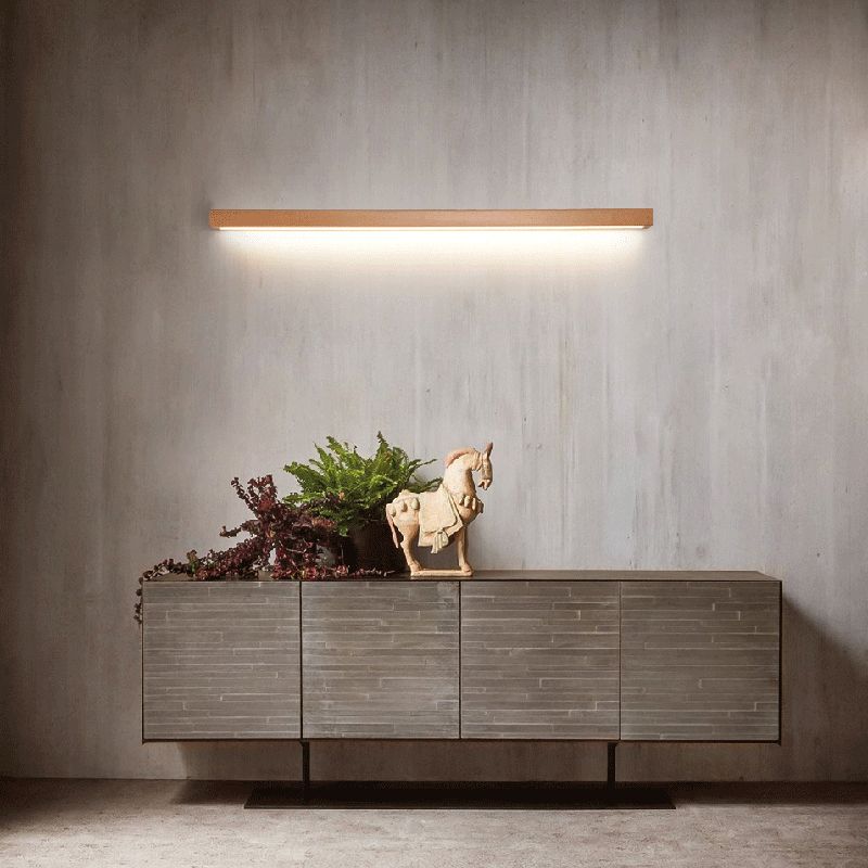 Muto Linear Mirror Wooden Front Vanity Wall Lamp Bedroom