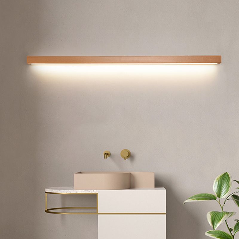 Muto Linear Mirror Wooden Front Vanity Wall Lamp Bedroom
