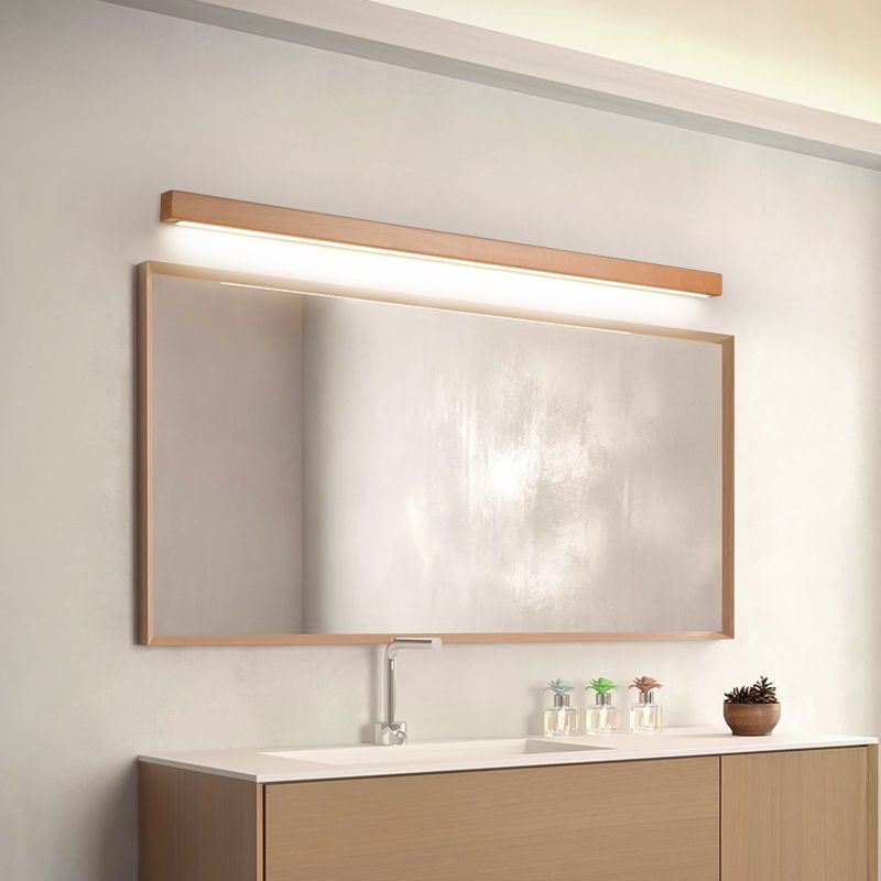 Muto Linear Mirror Wooden Front Vanity Wall Lamp Bedroom