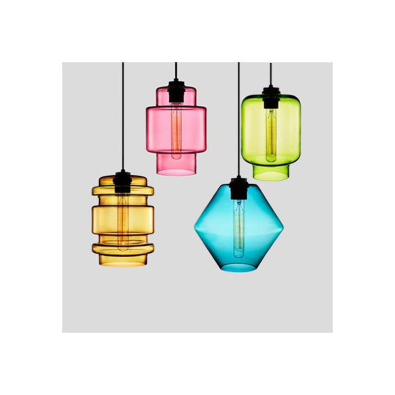 Arisha Modern Art Deco LED Cylindrical /Glass Pendant Light