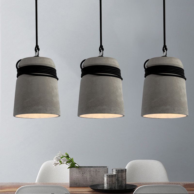 Arisha Industrial Pendant Light, Cement &