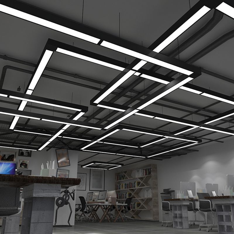 Arisha Minimalist Rectangular LED Pendant Light Acrylic Office