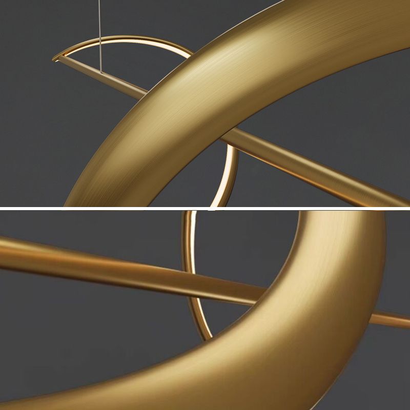 Arisha Pendant Light Wave Minimalist Designer Brass Art Gallery