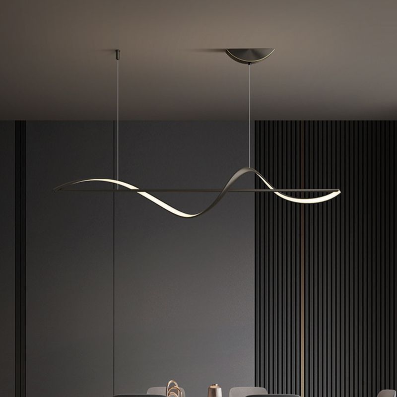 Arisha Pendant Light Wave Minimalist Designer Brass Art Gallery
