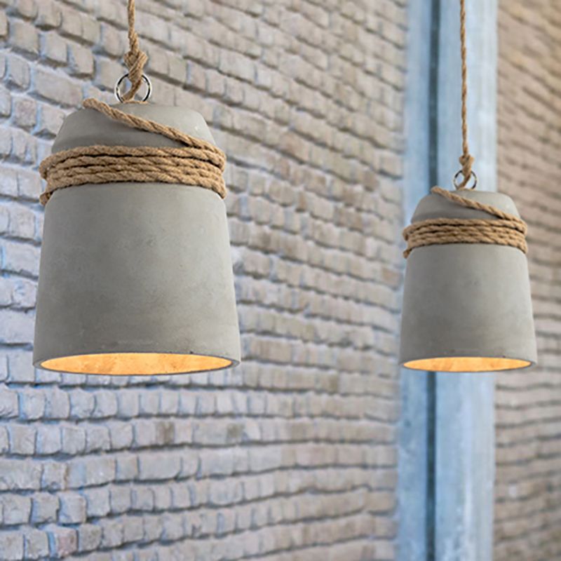Arisha Industrial Pendant Light, Cement &