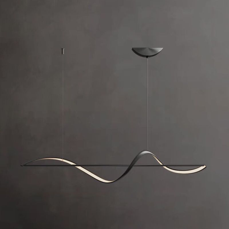 Arisha Pendant Light Wave Minimalist Designer Brass Art Gallery