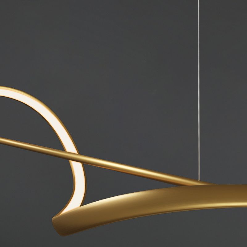 Arisha Pendant Light Wave Minimalist Designer Brass Art Gallery