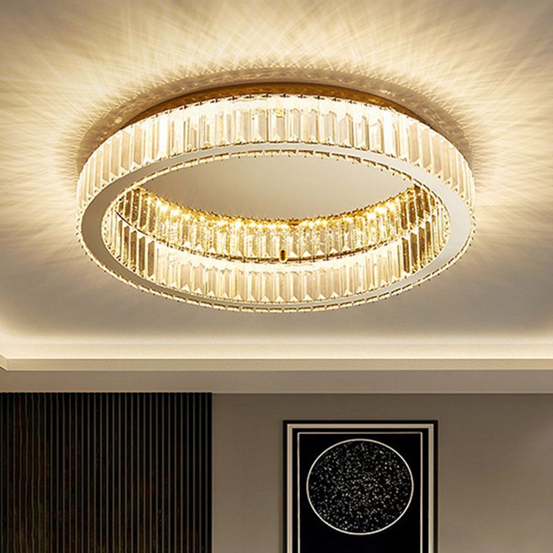 Kristy Modern Art Deco Circle Crystal Flush Mount Ceiling Light