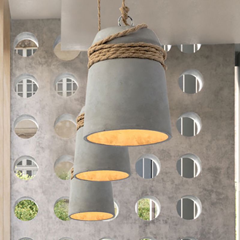 Arisha Industrial Pendant Light, Cement &