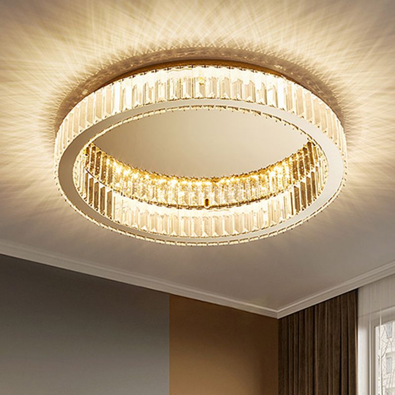 Kristy Modern Art Deco Circle Crystal Flush Mount Ceiling Light