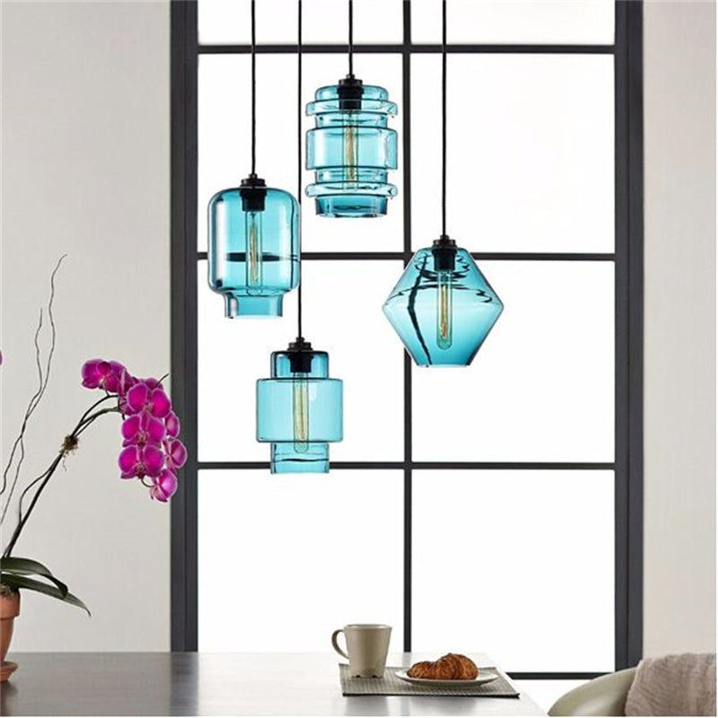 Arisha Modern Art Deco LED Cylindrical /Glass Pendant Light