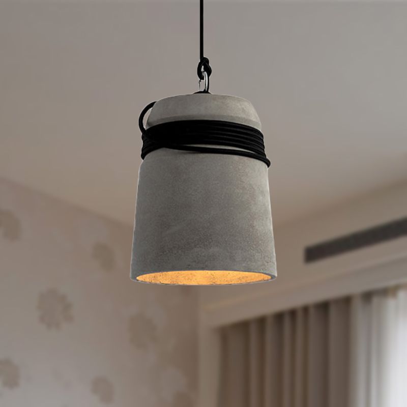 Arisha Industrial Pendant Light, Cement &