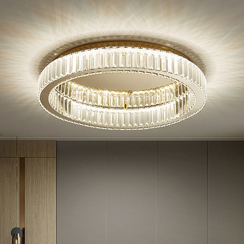 Kristy Modern Art Deco Circle Crystal Flush Mount Ceiling Light