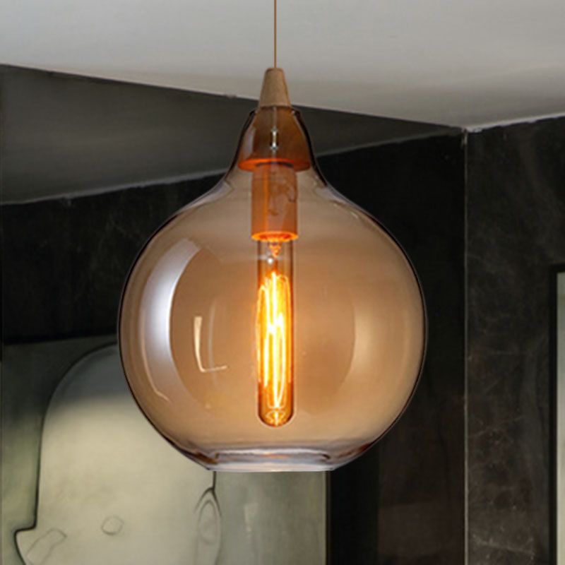 Valentina Modern Art Amber Pendant Light Glass Bedroom