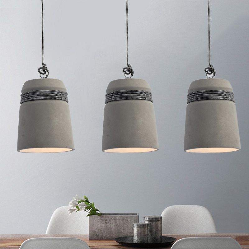 Arisha Industrial Pendant Light, Cement &