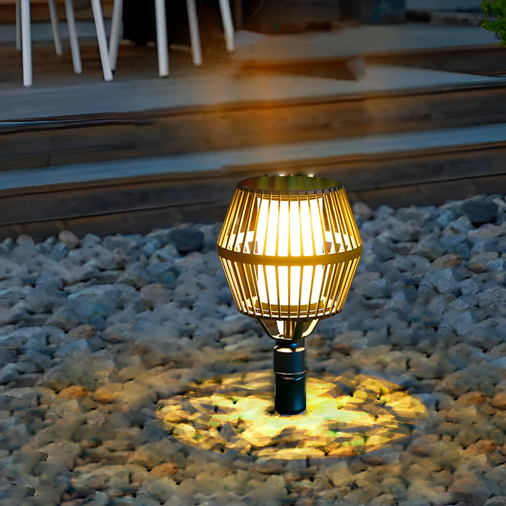 Deirdre Modern Solar Caged Aluminum Outdoor Lanterns