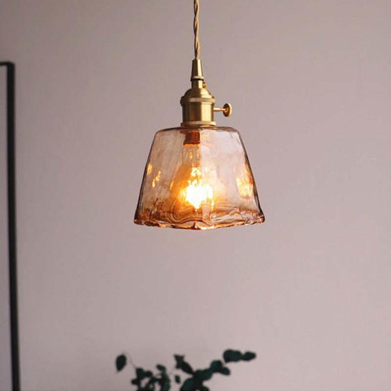 Arisha Vintage Style Industrial Pendant Light Retro Glass Brass