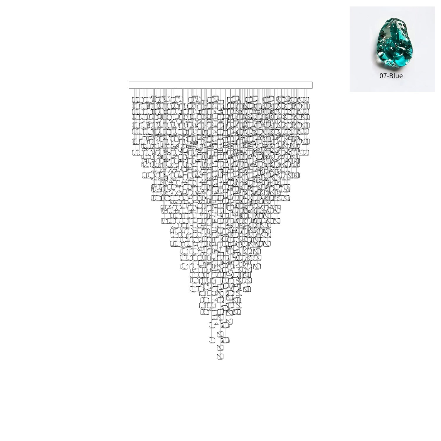 Belora Postmodern Luxury Stone Crystal Chandelier