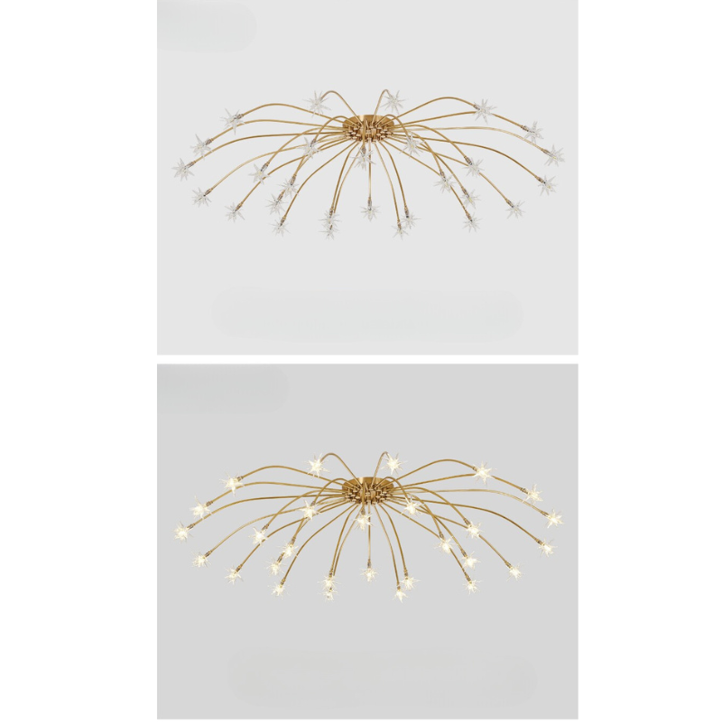 Arisha Art Deco Starry Glass Flush Mount Ceiling Light
