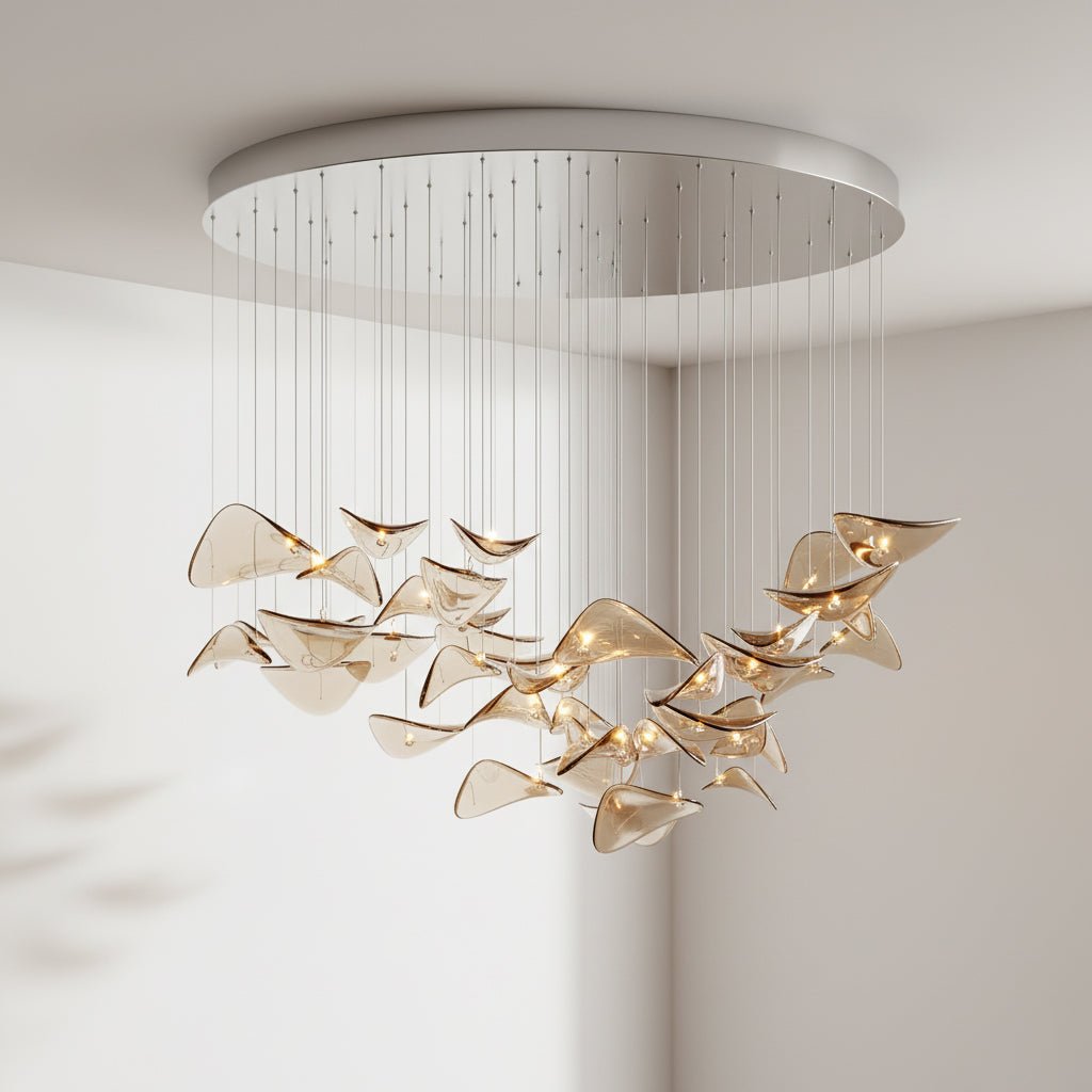 Orinthal Wave Floating Leaf Chandelier