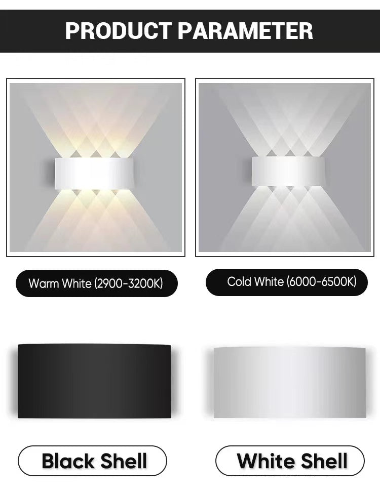Ray Modern Rectangular Outdoor Wall Lamp Water-Wave
