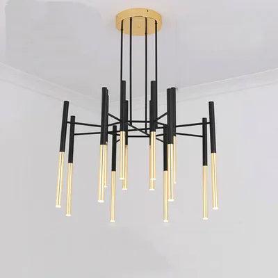 Arixon Chandelier Modern Rods Black Gold