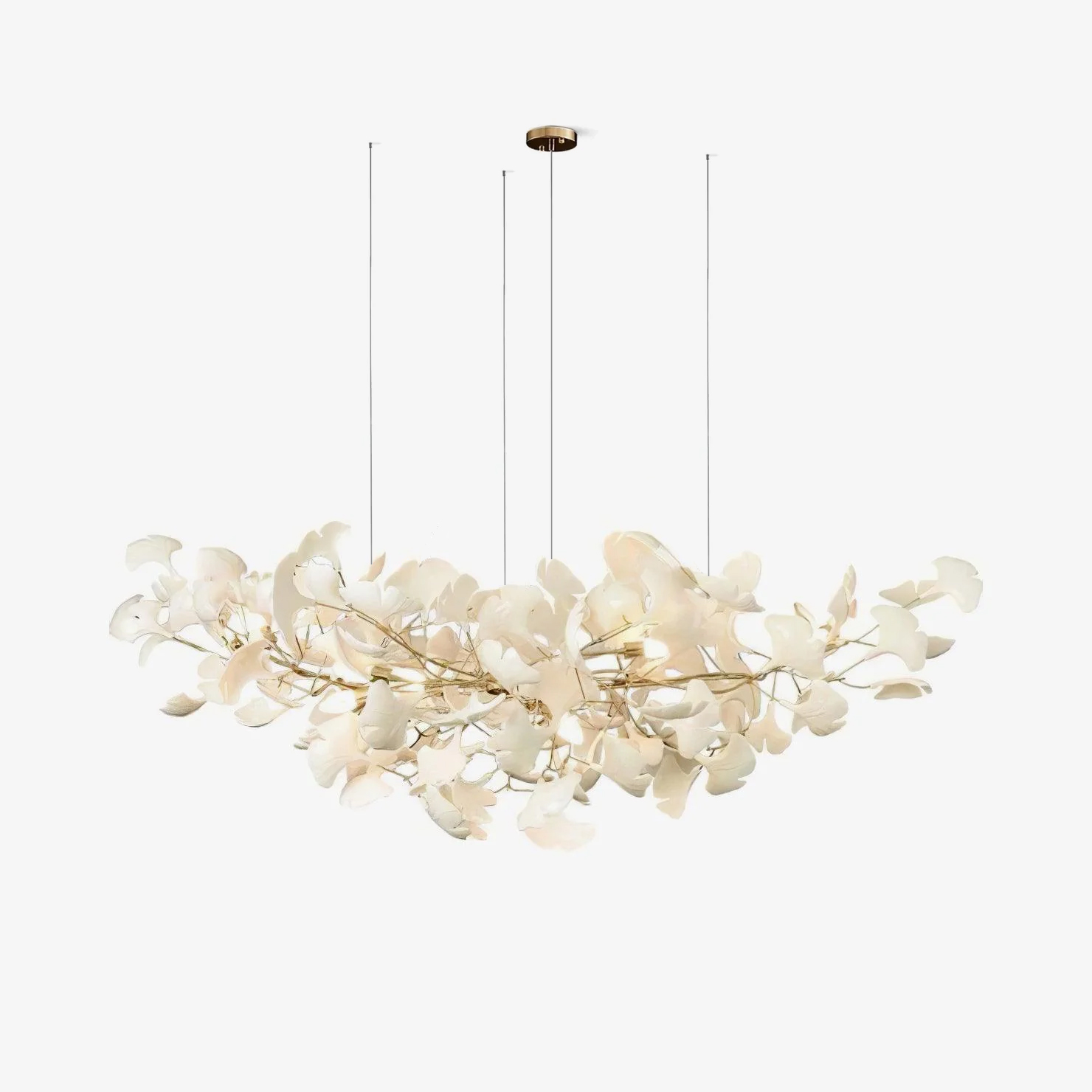 Olivia Ceramic Gingko Leaf Chandelier Smile -Shape - Neutral Decor