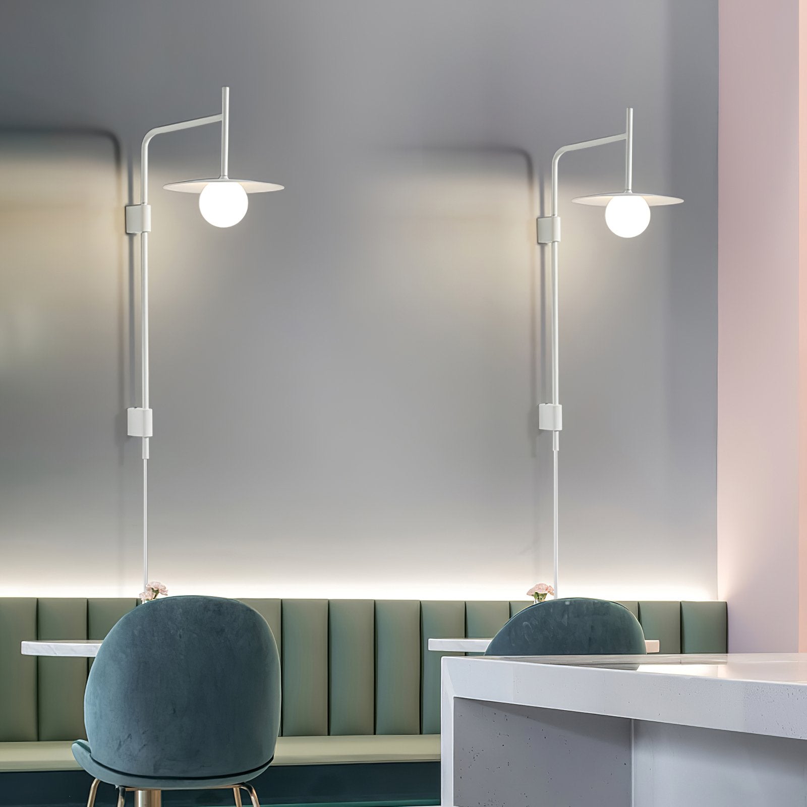 Paxon Swing Arm Plug-in Glass Wall Lamp