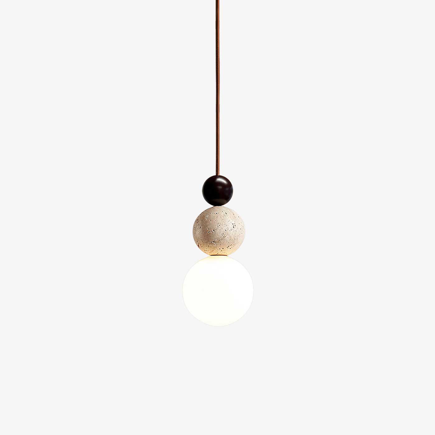 Bit Sphere-Cluster Travertine Pendant Light