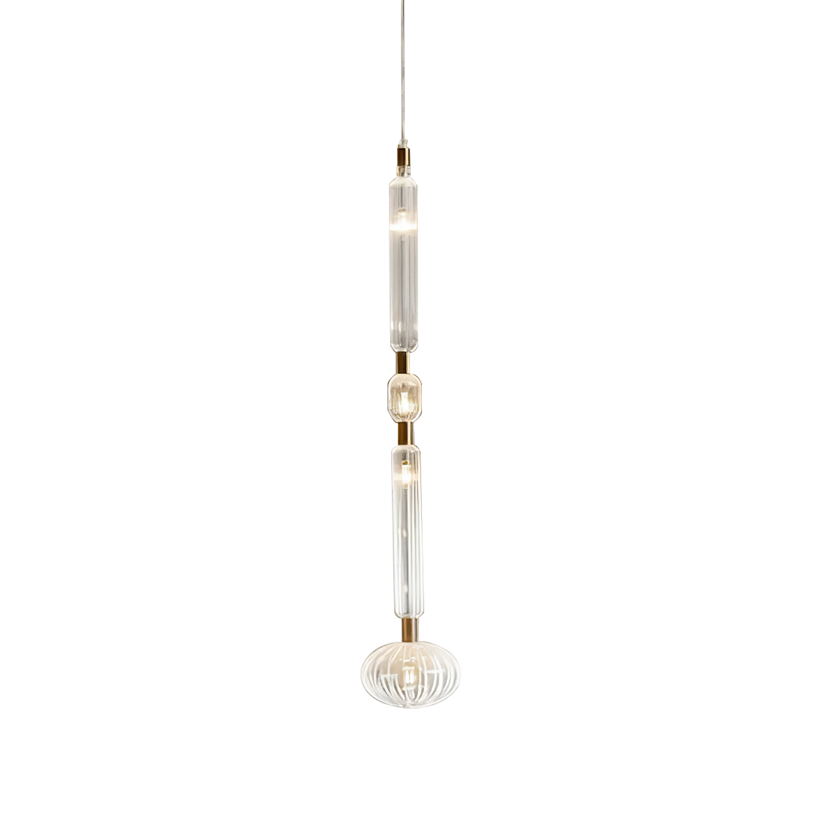 Tika Pendant Lamp Crystal Cylinder Cipher Contemporary