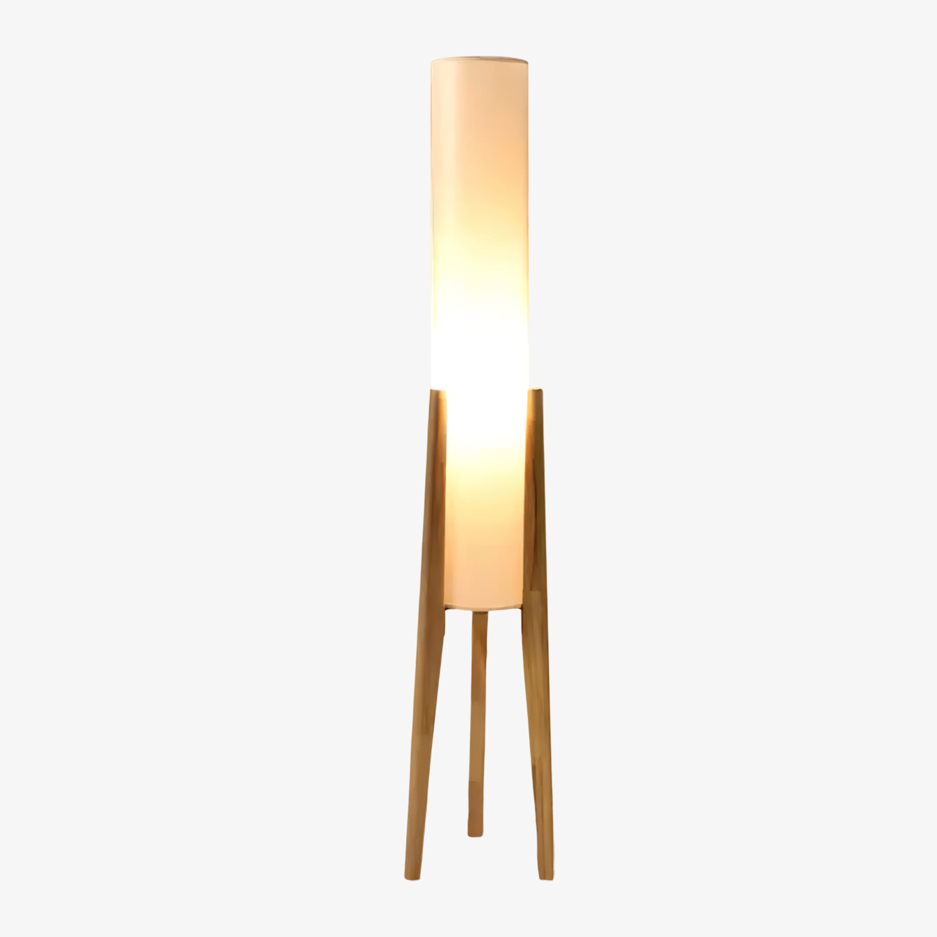 Triluxe Wood & Fabric Modern Floor Lamp