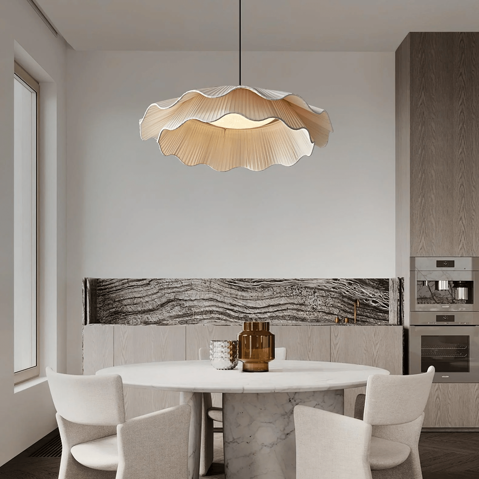 Stonewood Fabric Wave Pendant Light