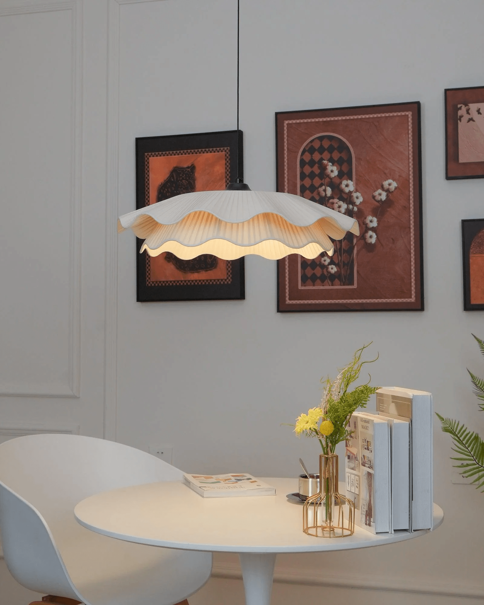 Stonewood Fabric Wave Pendant Light