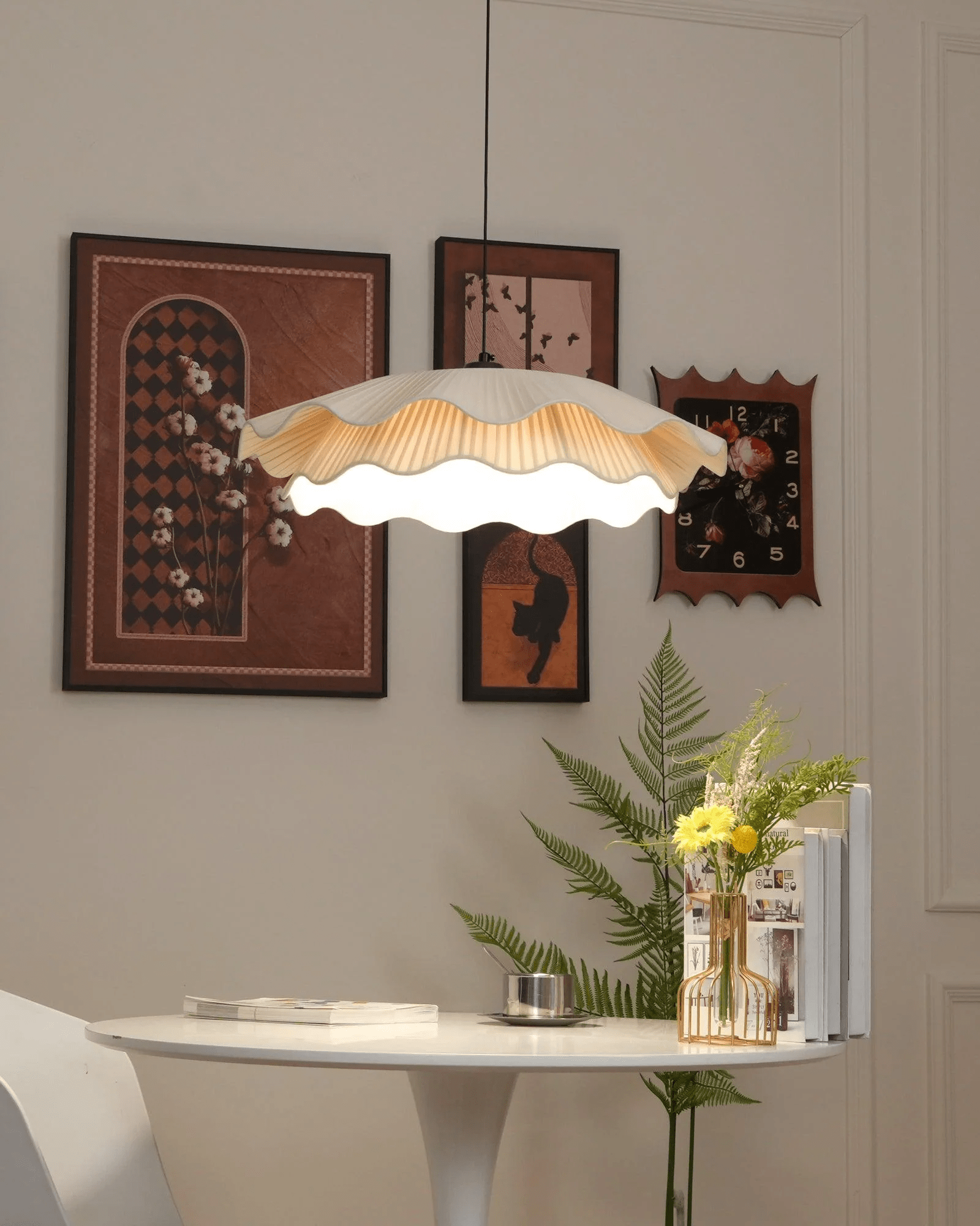 Stonewood Fabric Wave Pendant Light